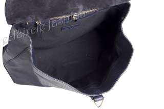 GIVENCHY Large New Line Dark Navy Satchel Lambskin Flap Shoulder Bag 