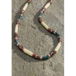  Hawaiian Necklace Red White Blue Denim