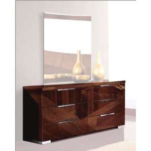  Modern Dresser in High Gloss Walnut Finish 33B175: Home 
