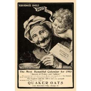 1902 Ad Quaker Oats 1903 Calendar Artist Leon Moran   Original Print 