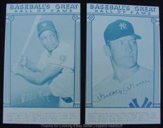 Scarce Willie Mays, Micky Mantle, Baseball Great Hall o  