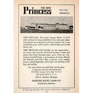 1947 Ad Princess Hotel Cottages Pitts Bay Hamilton Bermuda Resort John 
