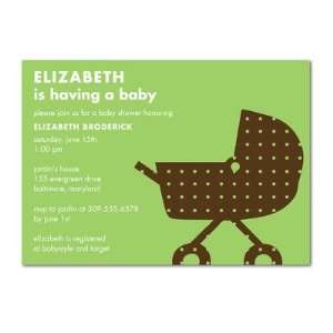    Baby Shower Invitations   Trendy Carriage: Lime By Dwell: Baby