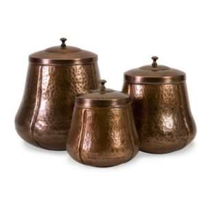  IMAX Old World Hammered Canisters Set Of 3