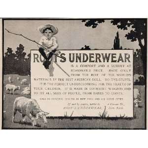   Ad Roots Underwear Boy Sheep   Original Print Ad