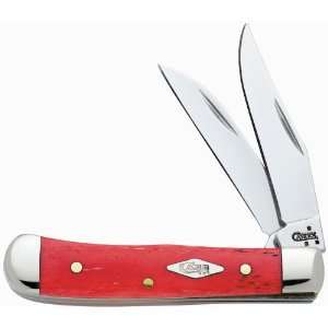  Case Wharncliffe Smooth Dark Red Bone Tiny Trapper 2 3/8 