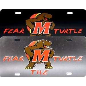   Terrapins License Plate Fear The Turtle Silver: Sports & Outdoors