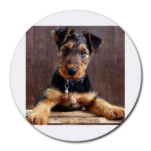 Airedale Terrier Puppy Dog Round Mousepad BB0003 