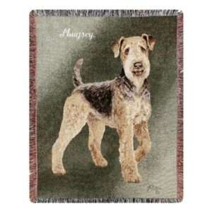   Pickens Personalized Dog Throw   Airedale Terrier