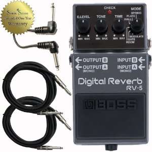   : Boss RV5 Digital Reverb Pedal Guitar Effects w Cables: Electronics