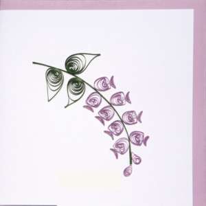 HANCRAFTED RENAISSANCE QUILLING CARD 6x6 ALPINIA FLOWER  