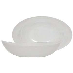  Art Glass White Large Boat Bowl 13 1/2x8x3 1/2 Home 