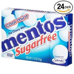 Mentos Sugar Free Mint Candy, 1.12 Ounce Boxes (Pack of 24):  