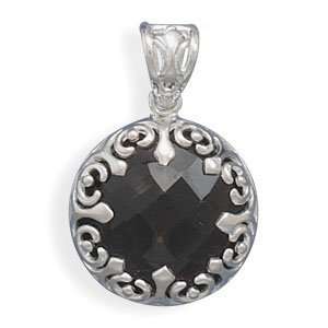   Silver Round Smoky Quartz Pendant: West Coast Jewelry: Jewelry