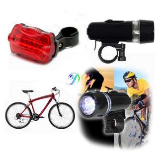Rear Flashlight +LED Waterproof Bike Bicycle Head Light  
