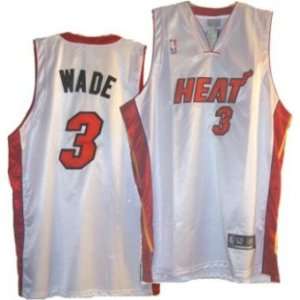  Dwyane Wade Reebok Authentic Heat White Jersey: Sports 
