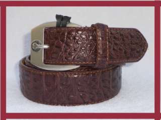 Mens Designer Style Lion Leather Brown Croco Belt M LXL  
