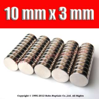 50 Pcs Disc Rare Earth Neodymium N50 Magnets 10mm x 3mm  