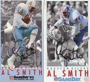 Autographed Al Smith 1992 Gameday Card(Oilers)  