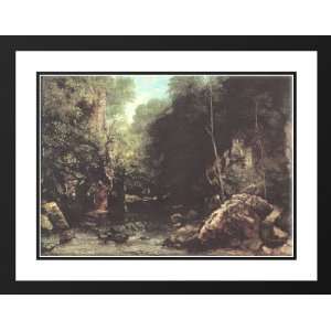 Courbet, Gustave 24x19 Framed and Double Matted The Shaded Stream 
