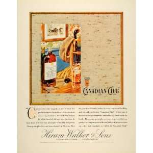 1934 Ad Canadian Club Hiram Walker Whiskey Bottles 