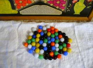 Antique Chinese Checkers 1930s Whitman Gameboard and Marbles  