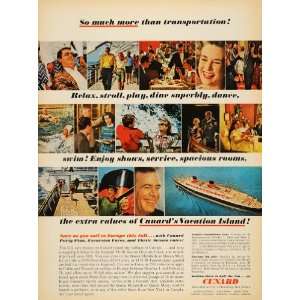  1962 Ad Travel Europe Cruise Cunard Vacation Island 