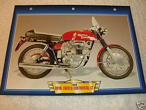 1966 ROYAL ENFIELD CONTINENTAL GT Motorcycle 7x10 CARD  