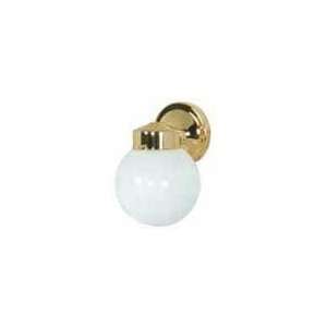  1 Light   6   Porch   Wall   With White Globe   Polished 