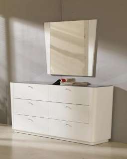 MODERN SYMPHONY BEDROOM SET Contemporary WHITE Lacquer  