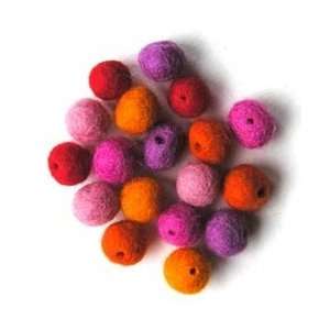  7 mm Wool Felt Teeny Weeny Beads   Warm Colors: Arts 