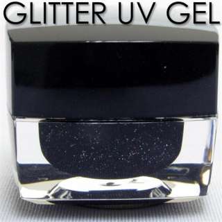 Black Glitter Powder UV BUILDER COLOR GEL NAIL  