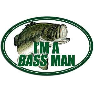  Oval Im A (Largemouth) Bass Man Fishing Sticker 