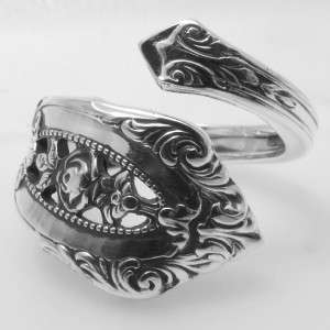 STERLING SILVER spoon ring ROSEPOINT by WALLACE  