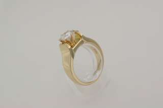 18K Yellow Gold Wide Band Solitaire Engagement Ring 1.00 Carats 