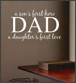Vinyl Wall Lettering Quotes Dad Father Son Hero Daughter Love  