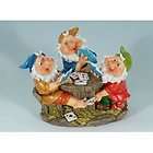 whimsical elves playing poker garden lawn patio porch deck indoor