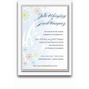  90 Rectangular Wedding Invitations   Flower Dust