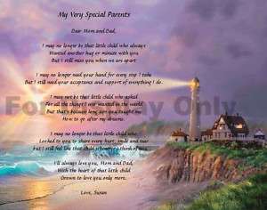 Personalized Poem For Parents Mom and Dad Gift Idea  