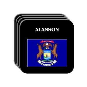 US State Flag   ALANSON, Michigan (MI) Set of 4 Mini Mousepad Coasters