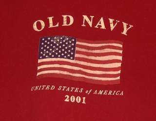 OLD NAVY 9 11 2001 PATRIOTIC USA AMERICA FLAG JULY 4TH SHIRT~M~FREE 
