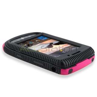   Pink Double Layer Hybrid Cover Case+SP For Blackberry Torch 9800 9810