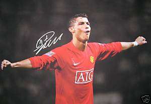 Cristiano Ronaldo Man United signed canvas + PROOF  
