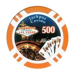  100 Jackpot Casino Clay Poker Chips   $500: Sports 