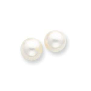  14k Gold 10 10.5mm Mabe Cultured Pearl Earrings Jewelry