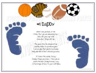 All Sport Fathers Day Footprint Poem~Footsteps of Love  