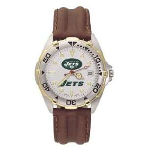   York Jets Mens NFL All Star Watch (Leather Band): Sports & Outdoors