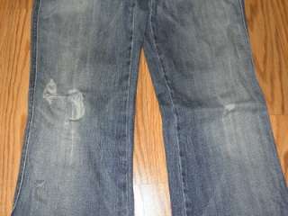   FOR ALL MANKIND sz 27 DESTROYED LOOK A POCKET BLUE JEANS  