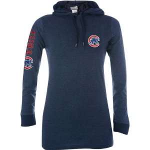 Chicago Cubs Womens Old School Knit Hooded Tee:  Sports 
