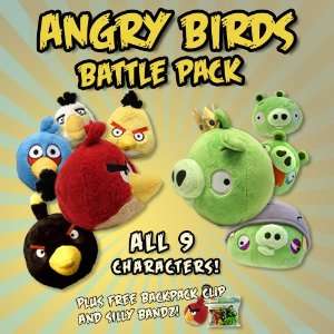  Angry Birds 5 Plush Vs. Pig All with Sound Battle Pack 